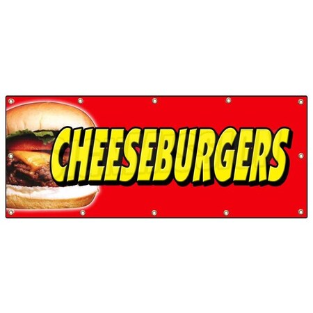 Signmission CHEESEBURGERS BANNER SIGN hamburger burger cheese signs char broiled B-120 Cheeseburgers